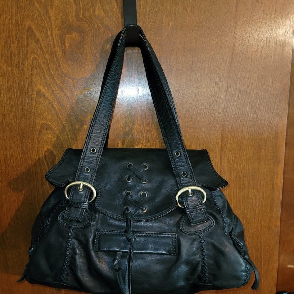 Beautiful Black Leather Like Handbag